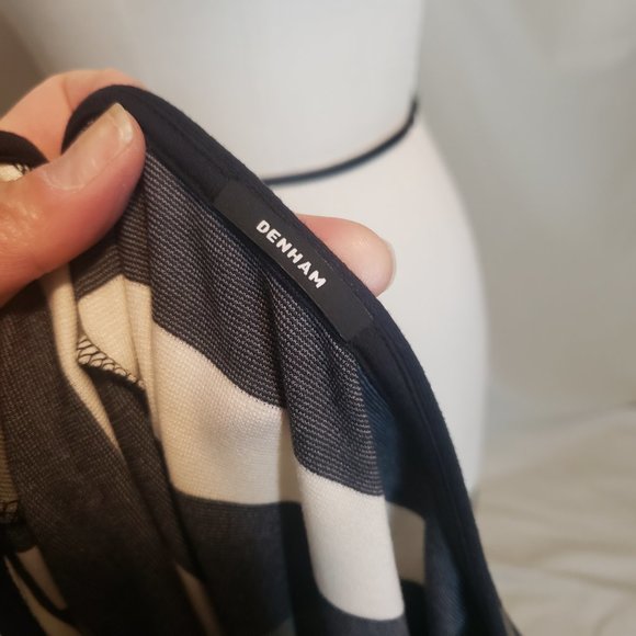 Denham Geometric Striped Dress, Size Small - Picture 8 of 9